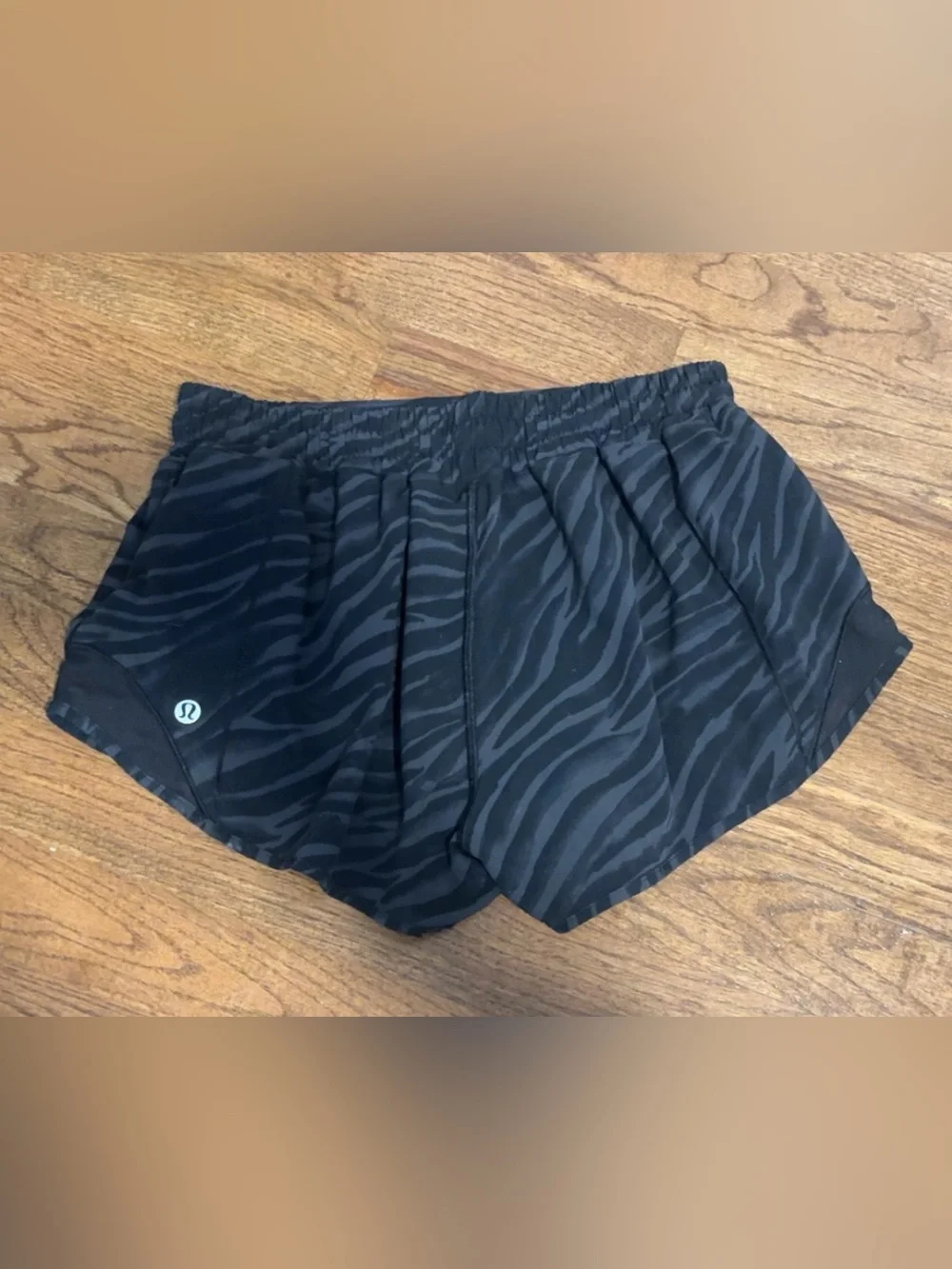 Lululemon Atheltica Hotty Hot Black Zebra-Print Shorts